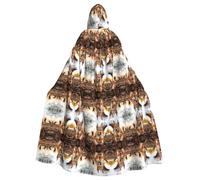 Plagdecna Unisex Long Hooded Cape For Adults, Cute Squirrel, Halloween Costume Cape Poncho For Men & Women, Adult Fancy Dress Costume For Halloween, Witch Vampire Cosplay & Parties