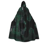 Plagdecna Unisex Long Hooded Cape For Adults, Hacker Attack, Halloween Costume Cape Poncho For Men & Women, Adult Fancy Dress Costume For Halloween, Witch Vampire Cosplay & Parties