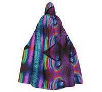 Plagdecna Unisex Long Hooded Cape For Adults, Holographic Dreams, Halloween Costume Cape Poncho For Men & Women, Adult Fancy Dress Costume For Halloween, Witch Vampire Cosplay & Parties