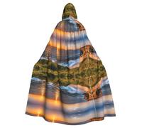 Plagdecna Unisex Long Hooded Cape For Adults, Ireland Sunset Seascape, Halloween Costume Cape Poncho For Men & Women, Adult Fancy Dress Costume For Halloween, Witch Vampire Cosplay & Parties
