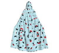 Plagdecna Unisex Long Hooded Cape For Adults, Parisian Dachshund, Halloween Costume Cape Poncho For Men & Women, Adult Fancy Dress Costume For Halloween, Witch Vampire Cosplay & Parties