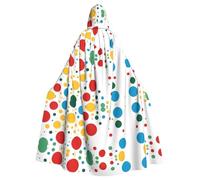 Plagdecna Unisex Long Hooded Cape For Adults, Twister Polka Dots, Halloween Costume Cape Poncho For Men & Women, Adult Fancy Dress Costume For Halloween, Witch Vampire Cosplay & Parties