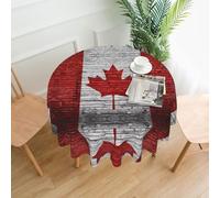 PLAGDECNA Water-Resistant Round Tablecloth 152cm, Wrinkle-Resistant Dining Table Cover For Cafe Wedding Party Decor, Canadian Flag Tablecloths, Circular Table Cloth Protector For Indoor Outdoor Events