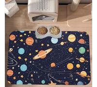 PLAGDECNA Waterproof Pet Feeding Mat, Non-Slip Dog Cat Bowl Mat, Constellation Star Clusters Pet placemat, Absorbent Leather Diner Placemat for Food & Water, Easy-Clean, Indoor/Outdoor Use, 30x45cm