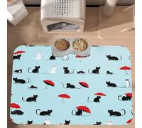PLAGDECNA Waterproof Pet Feeding Mat, Non-Slip Dog Cat Bowl Mat, Parisian Dachshund Pet placemat, Absorbent Leather Diner Placemat for Food & Water, Easy-Clean, Indoor/Outdoor Use, 30x45cm