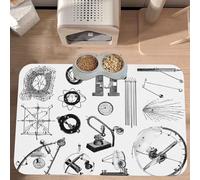 PLAGDECNA Waterproof Pet Feeding Mat, Non-Slip Dog Cat Bowl Mat, Physics Print Pet placemat, Absorbent Leather Diner Placemat for Food & Water, Easy-Clean, Indoor/Outdoor Use, 30x45cm