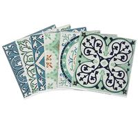 PLAGE 6 Wall tiles stickers Old portuguese Tiles Evora, Vinyl, Green, each 15 x 15 cm