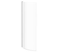 Plage Single Section Curved P Shaped Bath Shower Screen | Polished Chrome | Glass/Aluminium | 720mm