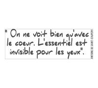 PLAGE STICKERS - WALL ADHESIVE Adhesive Wall Decoration On ne Voit Bien avec le Coeur (With the Heart, Polyvinyl, Black, 24 x 0.1 x 68 cm)