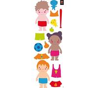 PLAGE STICKERS - WALL ADHESIVE - Dress me up, 1 sheet, 24 x 68 cm