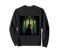 Plague Doctor Gothic Window Silhouette Dark History Sweatshirt