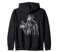 Plague Doctor Lantern Vintage Art Zip Hoodie