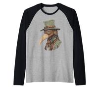 Plague Doctor Mask Medieval Steampunk Vintage Raglan Baseball Tee