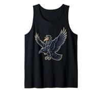 Plague Doctor Riding a Flying Raven Vintage Creepy Gothic Tank Top