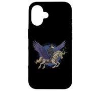 Plague Doctor Riding a Flying Unicorn Zombie Fantasy Art Case for iPhone 16
