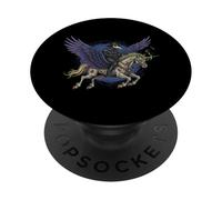 Plague Doctor Riding a Flying Unicorn Zombie Fantasy Art PopSockets Adhesive PopGrip
