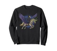 Plague Doctor Riding a Flying Unicorn Zombie Fantasy Art Sweatshirt