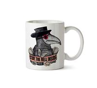 Plague Doctor Stay The Hell Inside Quarantine Social Distancing Drinkware Ceramic Tea Mug with Handle Mug for Milk Latte Restaurant 330Ml