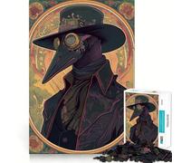 Plague Doctor Victorian Hard Jigsaw Puzzle for Adults 1000 Pieces Reason Skill Toy Family Time Tight Cut Art Collectible (50x75cm)