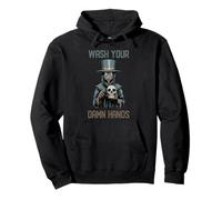 Plague Doctor Wash Your Damn Hands Morbid Humor Pullover Hoodie