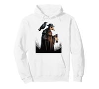 Plague Doctor With Raven Crow Medieval Middle Ages Physician Pullover Hoodie
