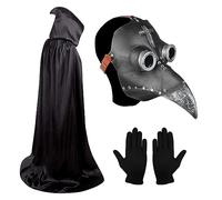 Plague Doctors Mask, Steampunk Mask, Halloween Costume Props for Gothic Cosplay (Black Sliver)