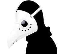 Plague Mask Halloween Costume Men's Steampunk Mask Women's Plague Doctor Mask Horror Mask Plague Doctor Masks Beak Mask Black White Costumes Costume Cosplay Bird Mask