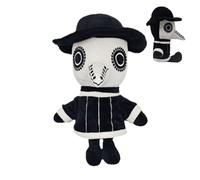 Plagues Doctor Plush Toy, 11.8" Bird Beak Doctor Plush Dolls, Spooky Cute Crow Stuffed Plushiie Pillow Doll, Soft Flufffy WitchDoctor Halloween Hugging Cushion Decor for Kids and Adults