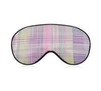 Plaid Art Pattern Blackout Sleep Eye Mask, Ventilated Fabric, Adjustable Wearing Style, Zero Pressure Sleeping Mask Soft Skin Friendly Eyeshade for Women Men