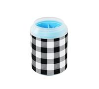 Plaid Black White Reusable Paw Washer Soft Silicone Bristles Pets Grooming Supplies for Small Medium Large Breed Dogs/Cats