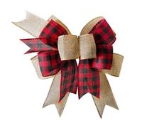 Plaid Bow Burlap Black White Plaid Bows For Wreath Kitchen Decor Black White Burlap Bows Christmas Wreath Bows Large Buffalo Plaid Wreath Ornament Stand Heart (Red, One Size)
