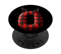Plaid Buffalo Check Antler Letter O PopSockets Adhesive PopGrip