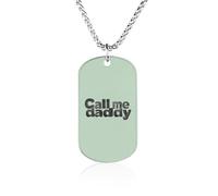 Plaid Call Me Daddy Texture Metal Pendant Necklace Chain Personalized Graphic Jewellery