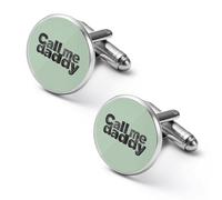 Plaid Call Me Daddy Texture Round Cufflinks for Men Classic Cuff Links Jewellery for Wedding Business Party