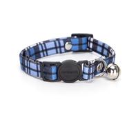 Plaid Cat Collar with Safety Buckle, Adjustable, Soft, Ideal for Walks and Secure Identification.