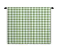Plaid Checkered Bedroom Curtains with Orange Accents, Rustic Farmhouse Window Treatment, 107x160cm, Pencil Pleat Design, 2 Panels for Living Room.