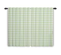 Plaid Checkered Bedroom Curtains with Orange Accents, Rustic Farmhouse Window Treatment, 2 Panels 107x160cm, Pencil Pleat Design for Living Room Decoration.