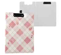 Plaid Clipboard Foldable A4 Clipboard Clipfolio Double Clips Pen Holder Nursing Clip Board with Hard Cover
