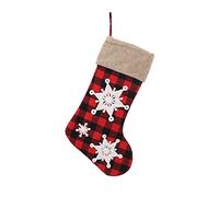 Plaid Cloth Snowflake Christmas Stockings Candy Bag Xmas Element Stocking for Family Country Rustic Personalized Holiday Indoor Large Stocking Christmas Decorations