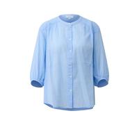 Plaid Cotton Blouse with High Collar and 3/4 Sleeves Women s.Oliver Bleu 44
