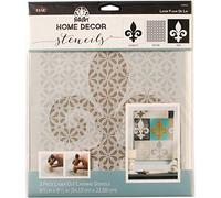 Plaid:Craft Plastic Folkart Home Decor Masking Stencils 3/Pk 9.5-inch x 8.5-inch, Fleur De Lis