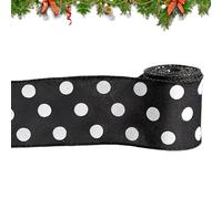 Plaid Craft Ribbon, Elegant Black and White Decorative Fabric for Holiday Design, Premium Texture with Timeless Pattern, Art Supply for Gift Wrapping, Fab