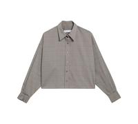 Plaid Cropped Button-Up Shirt - female - The Frankie Shop - Shirts - Beige - M - Blouses & Shirts M