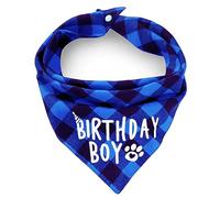 Plaid Dog Bandana with Button, Dual Layer Soft Cotton Triangle Dog Scarf Kerchief Washable Girl Boy Dog Bandanas Adjustable Accessories for Small Medium Large Extra Large Dog Puppy Pet