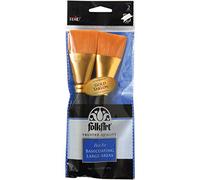 Plaid Folkart Golden Taklon Basecoating Brush Set-2/Pkg