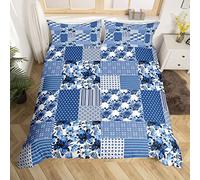 Plaid Geometric Bedding Set King Size,Yellow Black Square Shape Duvet Cover Set for Children Xmas Bedroom Present, Retro Vintage Checkered Microfiber Comforter Cover with 2 Pillowcases, Soft