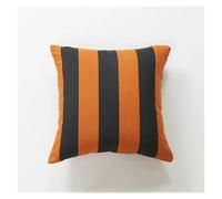 Plaid Halloween Pillow Cover Autumn Decorative Throw Pillow Orange and Black Couch Sofa Bed Living Room Home(Stripe,45x45cm 1pc)