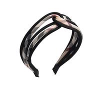 Plaid Headband Korean Headband Simple Temperament Press Hairpin Female Outing All-Match Headwear Hair Accessories Knotted in The Middle