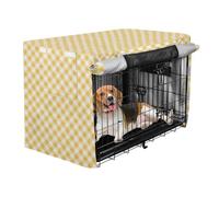 Plaid Marigold Cover for Dog Crate Pets Kennel Cover with Roller Shades 36 Inch