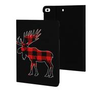 Plaid Moose Lumberjack Red Black Case Compatible for ipad Mini 1/2/3/4/5 (7.9in) Tablet Cases Stand Protective Cover with Sleep/Wake